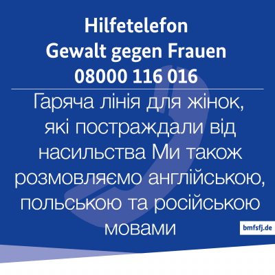 Hilfetelefon Gewalt gegen Frauen 08000 116 016